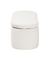 Baxton Studio Lavina Modern White Teddy-Bear Fabric Storage Bench