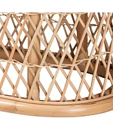bali & pari Ladonna Bohemian Natural Rattan Ottoman Footstool
