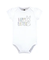 Hudson Baby Girls Cotton Bodysuits, Easter Bunny Pink, Preemie