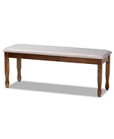 Baxton Studio Corey Modern and Contemporary Grey Fabric Upholstered and Walnut Brown Finished Wood Dining Bench