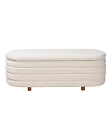 Baxton Studio Betiana Modern Japandi Fabric and Wood Storage Bench