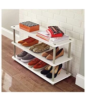 Slickblue 3-Shelf Modern Shoe Rack - Sleek Storage Organizer for Entryway