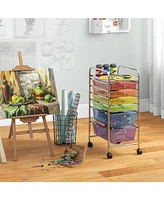 Gouun Multifunctional 6-Drawer Rolling Storage Cart with Deep and Shallow Drawers