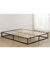 Slickblue Twin Size Low Profile Modern Metal Platform Bed Frame with Wooden Slats for Support