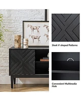 Hulala Home Edita Modern Tv Stand for TVs up to 65" with Adjustable Shelves