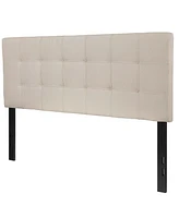 Slickblue Taupe Fabric Box-Stitch Upholstered Headboard for Elegant Bedroom Decor and Comfort