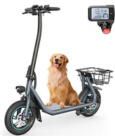 Urbanmax X2 Electric Scooter for Adults with Basket, 12" Adult Electric Scooters for Teens with Max 20 Miles & 18.6MPH Power by 550W, Foldable Electri