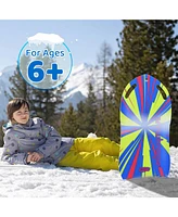 Wham-o Snowboogie 37" Single Rider Snow Sled, Roll Up Air Slick Winter Sled with Cut Out Handles Slick Bottom - 2pack