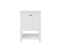 DeerValley 24" Pre-assembled Bathroom Vanity with Sink, White Vanity with Pre-drilled Holes, White.