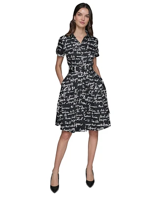 Karl Lagerfeld Paris Women's Printed Shirtdress