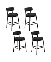 Dyhome Bar Stools Set of 4, 27 Inches Counter Height Kitchen with Back, Modern Metal Tall for Island