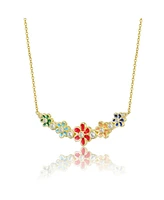 GiGiGirl Vibrant Garden 14K Gold Plated Flower Necklace