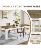 Tribesigns 78.7-Inch Dining Table for 6-8 People, Large Farmhouse Kitchen Table with Heavy-Duty Legs, Rectangular Wood Dinner Table for Dining Room, A