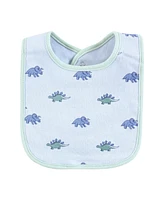 Hudson Baby Unisex Cotton Bibs, Pastel Dino, One Size