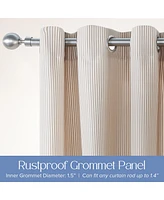 Awesome Home Wonderland Pin Stripe Outdoor Curtain Grommet Panel, Tan, 52"x84"