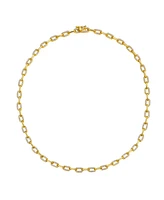 14k Gold Plated with Cubic Zirconia Flat Cable Link Chain Layering Bracelet