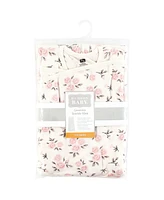 Hudson Baby Girls Convertible Swaddle Sleep Sack, Neutral Pink Floral, 3-9 Months