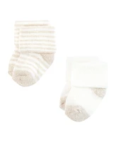 Touched by Nature Baby Boys Organic Cotton Socks, Brown Bear, Months