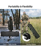 Yescom 53" Tactical Rifle Long Gun Hard Case Roller Tsa Padlock Portable Waterproof Explosion Resistance Outdoor Hunting