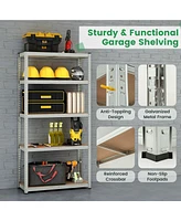 Costway 2 Pcs 5 Tier Adjustable Garage Shelving Unit with 2000 lbs Max Load for Warehouse