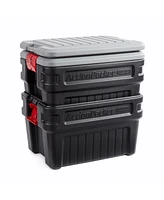 Rubbermaid 24 Gal Action Packer Lockable Latch Storage Container, Black (2 Pack)