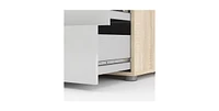 Slickblue Modern Bedroom 8-Drawer Double Dresser with Oak Finish Sides and Top