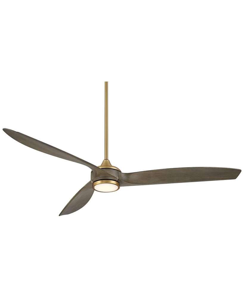 Casa Vieja 60" La Jolla Surf Soft Brass Led Ceiling Fan with Remote