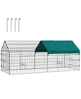 PawHut 73" Small Animal Playpen w/ Roof