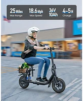 Urbanmax C1 Electric Scooter with Seat, Foldable Scooter for Adults Carry up to 265lbs, 450W Powerful Motor 25 Miles Range with Dual Shock Absorbers,