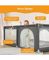 Comomy Large Baby Playpen 79x63x27inch Activity Center Playard for Babies and Toddlers