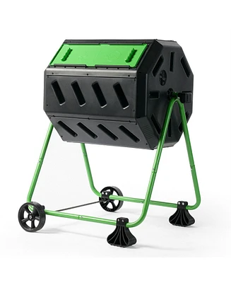 Slickblue Tumbler Compost Bin for Home Composting with Heavy-Duty Frame for Durable Waste Recycling