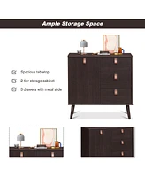 Gouun 3-drawer Sideboard Storage Display Cabinet