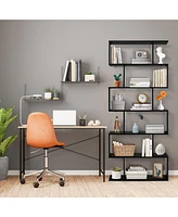 Gouun 6 Tier S-Shaped Bookshelf Storage Display Bookcase Decor Z-Shelf