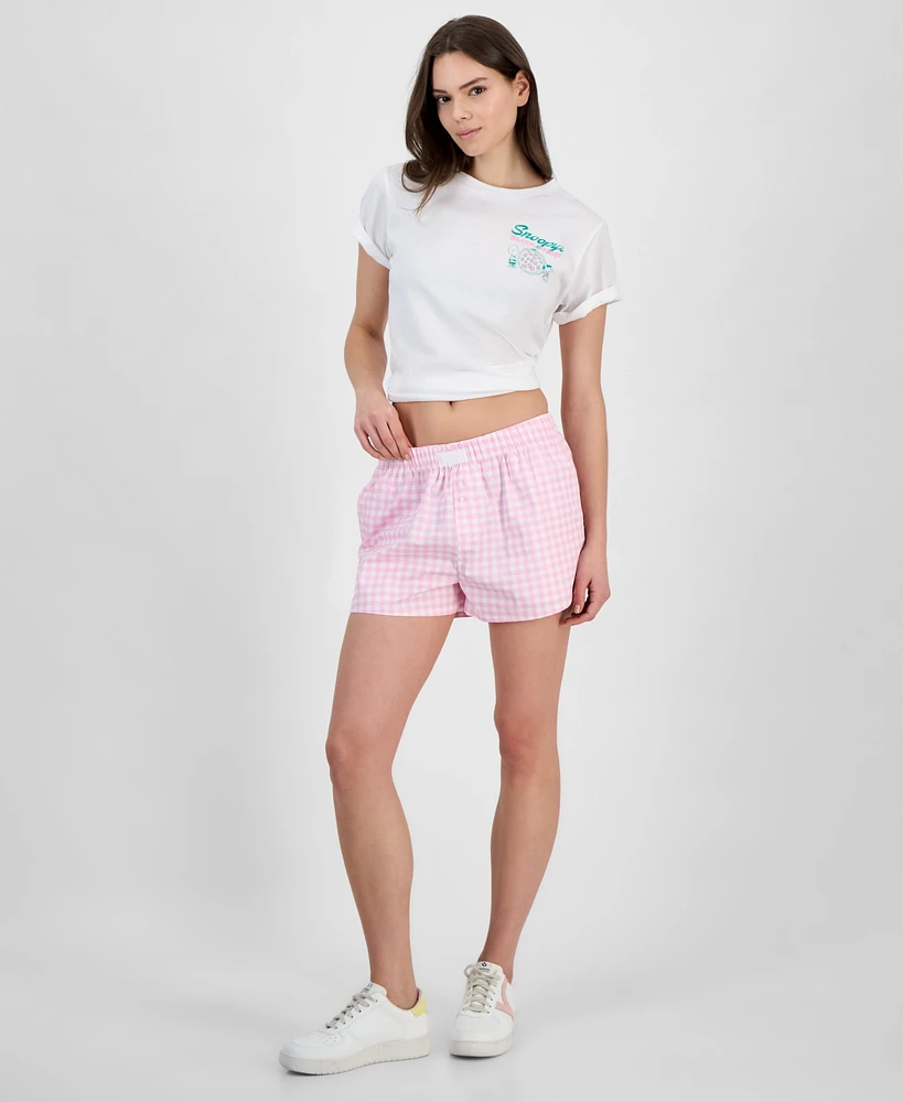 Love Tribe Juniors' Gingham Cotton Boxer Shorts