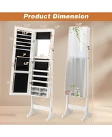 Gouun Free Standing Full Length Jewelry Armoire with Led Lights