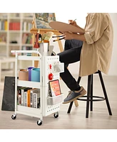 Gouun 3-Tier Utility Storage Cart with Diy Pegboard Baskets