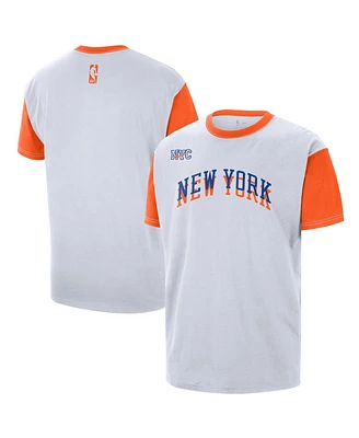 Nike Men's White New York Knicks 2024/25 City Edition Courtside Color Block T-Shirt