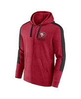 Fanatics Men's Heather Scarlet San Francisco 49ers Gains Full-Zip Hoodie