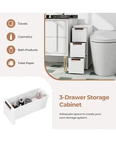 Gouun -Drawer Rolling Organizer Unit Narrow Storage Cabinet with Built-In Wheels for Small Space