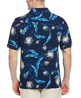 Men's Big & Tall Short Sleeve Button-Front Floral Print Camp Shirt