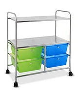 Gouun 4 Drawers Shelves Rolling Storage Cart Rack