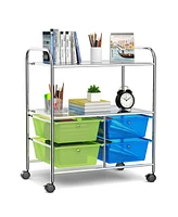Gouun 4 Drawers Shelves Rolling Storage Cart Rack