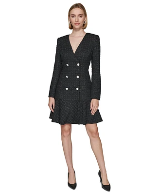 Karl Lagerfeld Paris Women's Boucle Tweed Blazer Dress