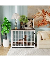 Bingopaw Wooden Dog Crate End Table Pet Kennel Cage Furniture
