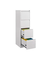 Boyel Living 4 Drawer File Cabinet with Lock Metal Vertical File Storage Cabinet Office Home Steel Vertical File Cabinet for A4 Legal/Letter Size Narr