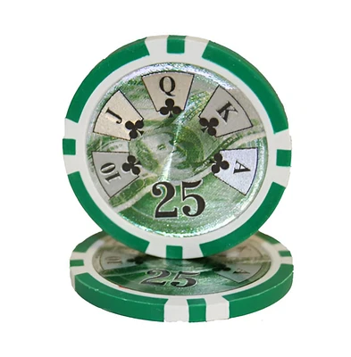 Slickblue Ben Franklin Holo Inlay Poker Chips (25-Pack) Premium Quality Poker Chips