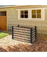 Slickblue Outdoor Cedar Wooden Compost Bin for Garden Waste and Eco-Friendly Recycling