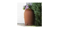 Slickblue 50-Gallon Plastic Urn Rain Barrel with Planter Top for Garden Watering and Conservation