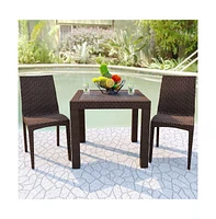 LeisureMod Weave Mace Indoor/Outdoor Dining Chair (Armless