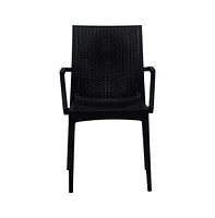 LeisureMod Weave Mace Indoor/Outdoor Chair (With Arms